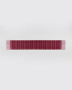 Brushed Checked Scarf - Berry Red