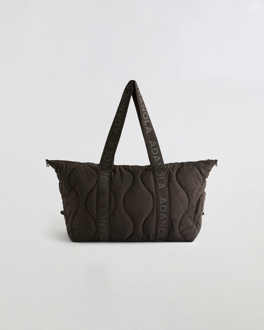 Quilted Nylon Weekender Bag - Coffee Bean
