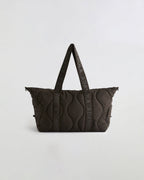 Quilted Nylon Weekender Bag - Coffee Bean