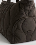 Quilted Nylon Weekender Bag - Coffee Bean