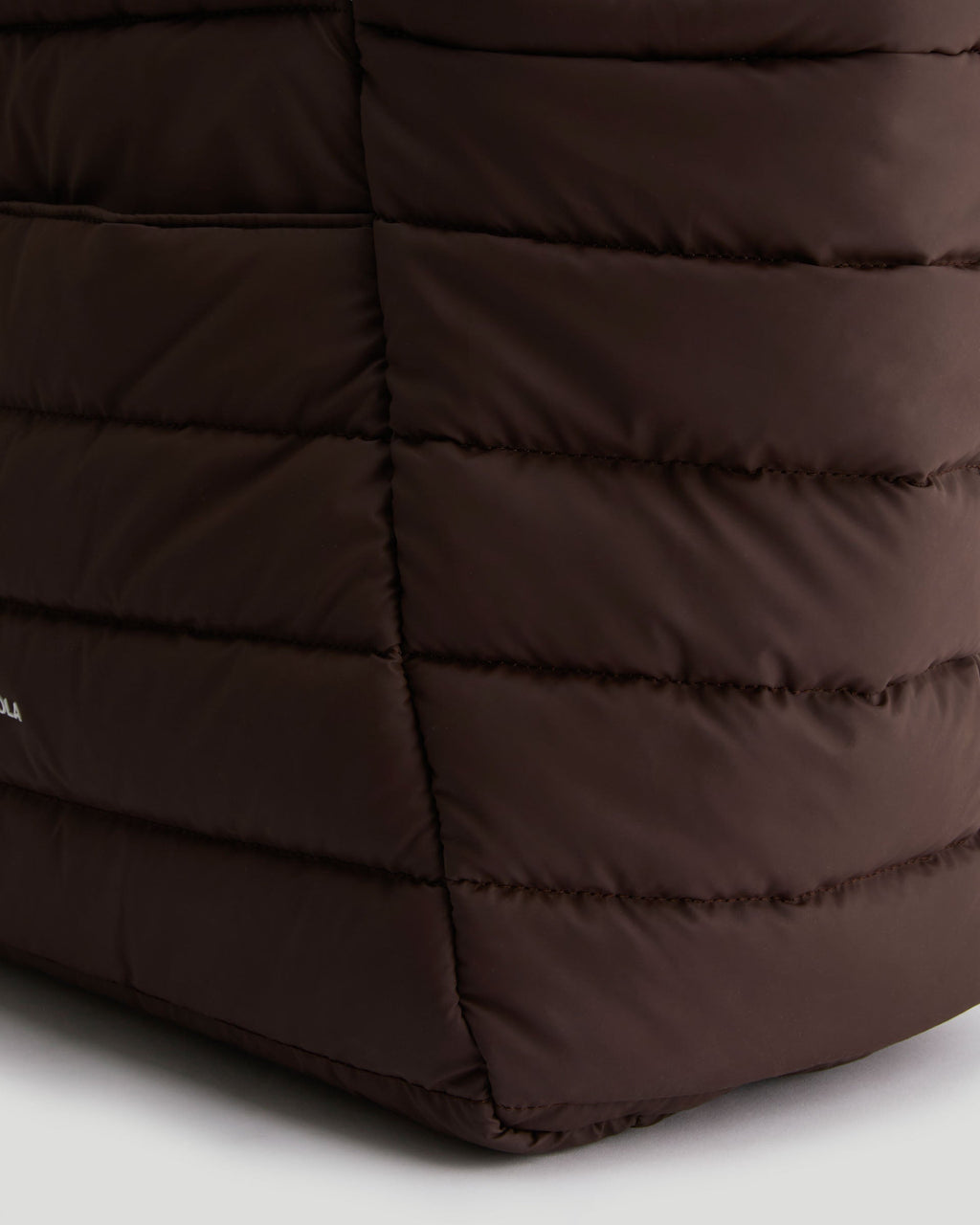 Coated Quilted Tote Bag - Chocolate Brown