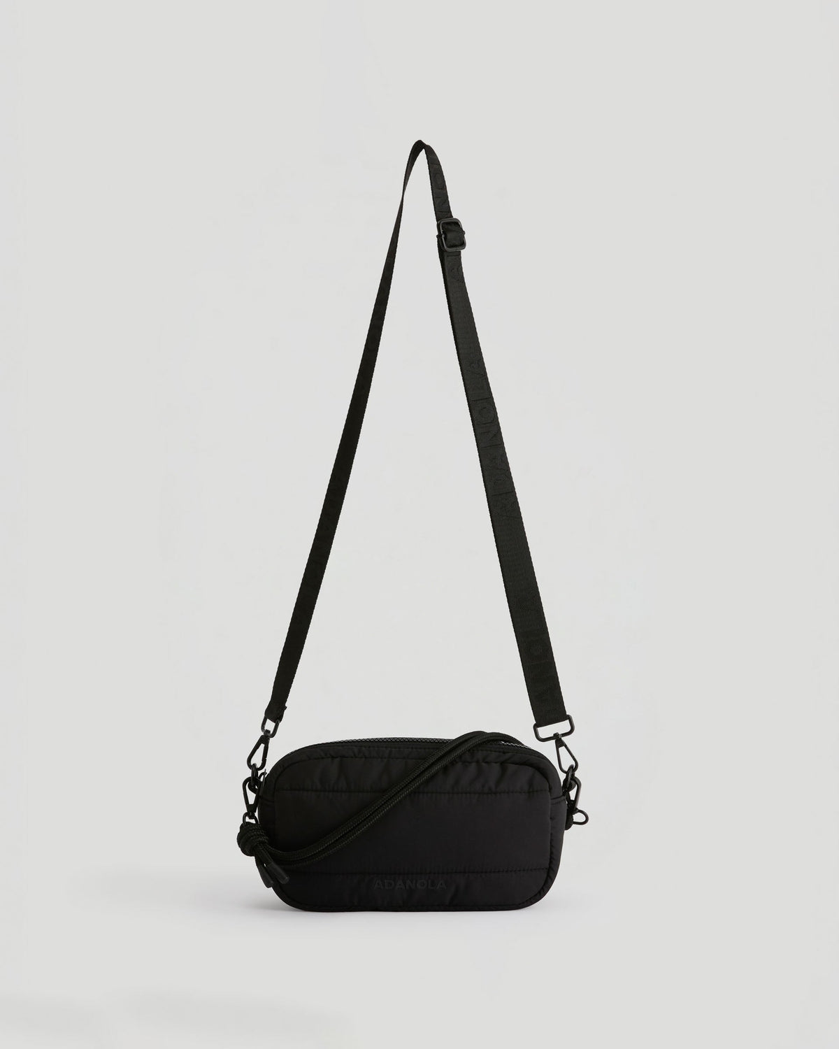 Small Branded Multi-Strap Bag - Black