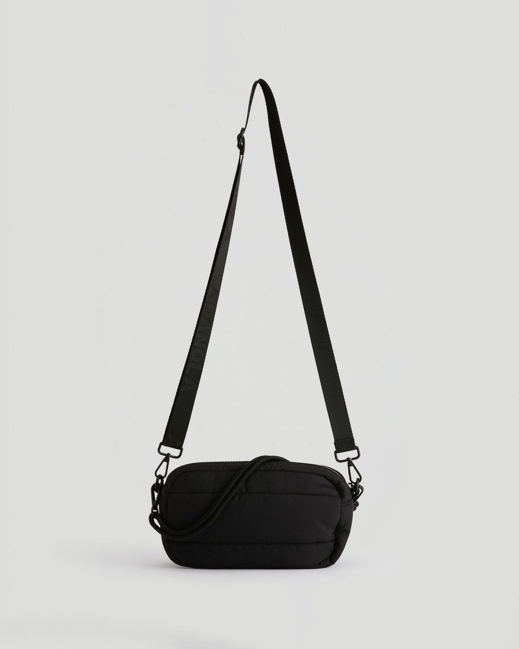 Small Branded Multi-Strap Bag - Black