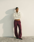 Classic Straight Leg Sweatpants - Damson Red