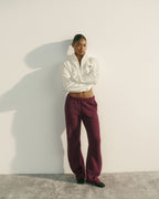 Classic Straight Leg Sweatpants - Damson Red
