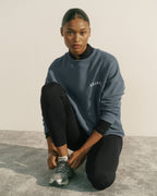 Classic Adanola Oversized Sweatshirt - Storm Blue/Marshmallow White