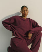 Classic ADA Oversized Sweatshirt - Damson Red
