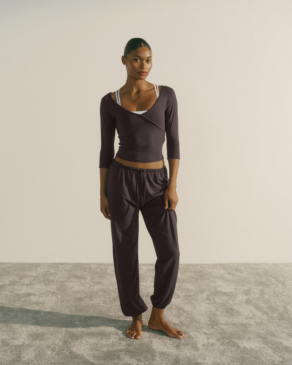 Modal Soft Lounge Cuffed Trousers - Coffee Bean