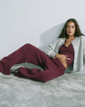 Knit Straight Leg Sweatpants - Damson Red