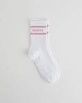 Sports Stripe Socks - White/Dusty Pink