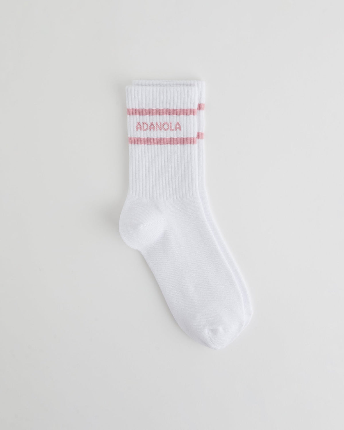 Sports Stripe Socks - White/Dusty Pink