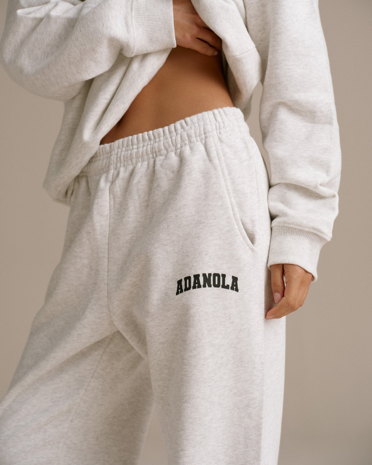 Cuffed Sweatpants - Light Grey Melange