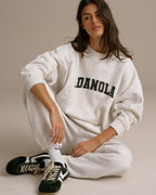 Varsity Oversized Sweatshirt - Light Grey Melange/Black