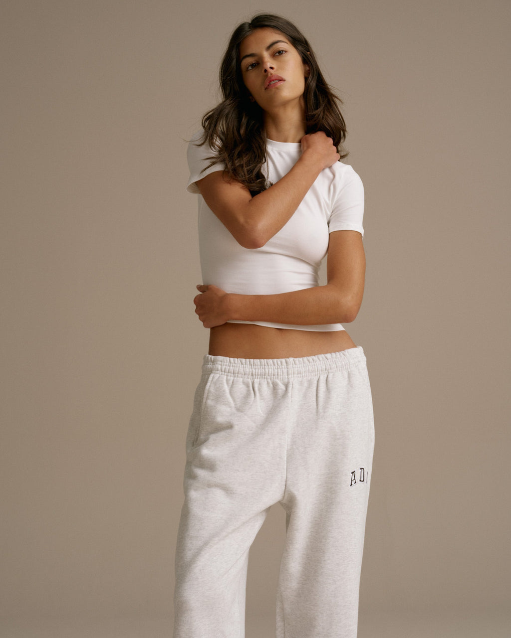Cuffed Sweatpants - Light Grey Melange