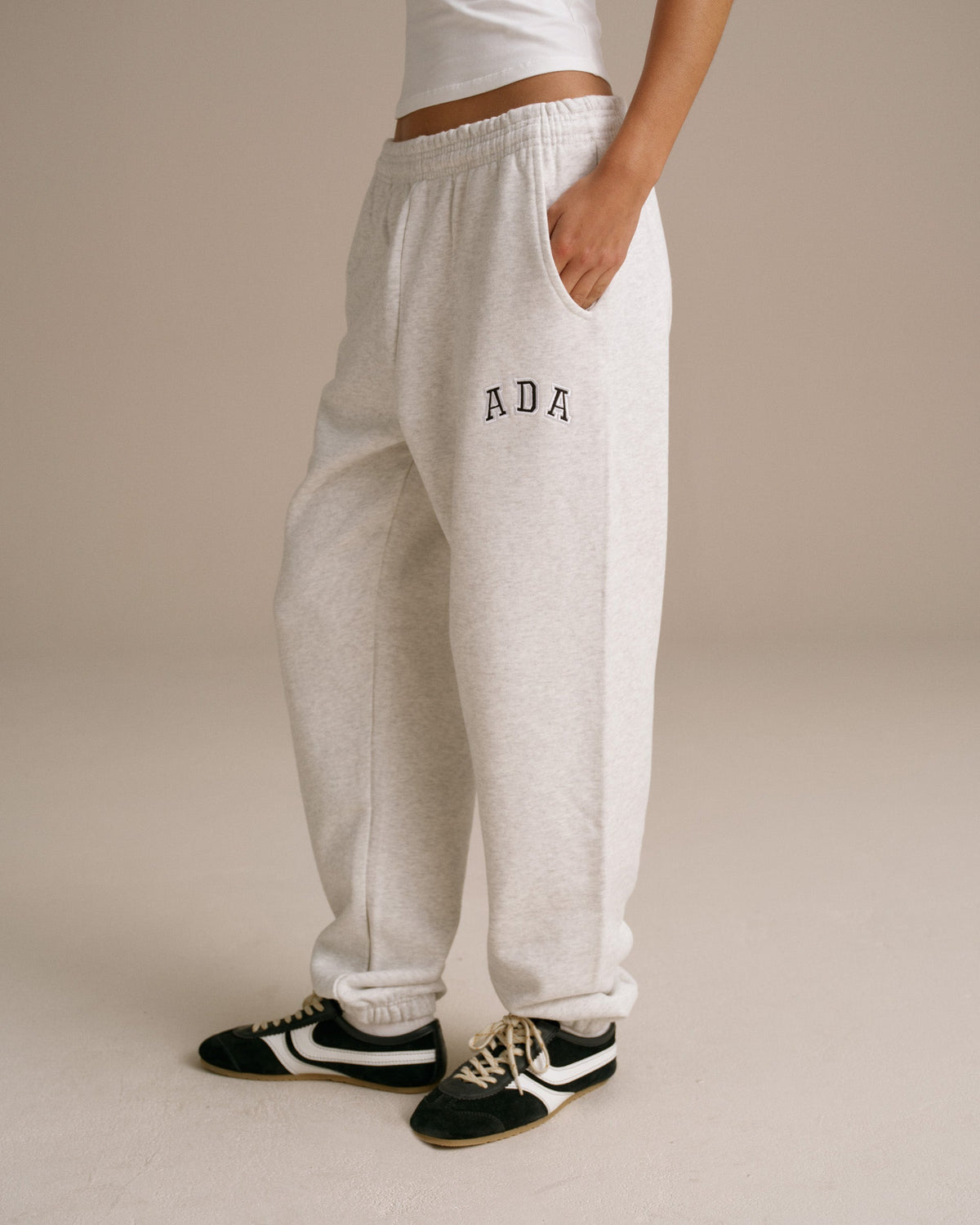 Cuffed Sweatpants - Light Grey Melange