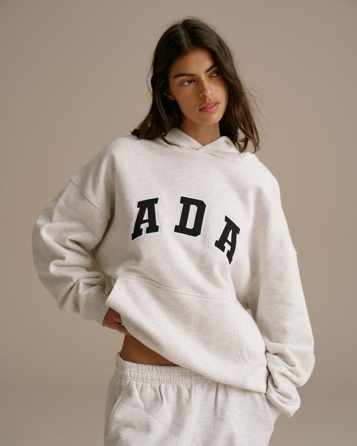 Oversized Hoodie - Light Grey Melange