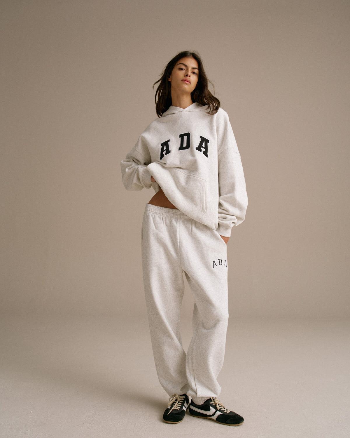Oversized Hoodie - Light Grey Melange