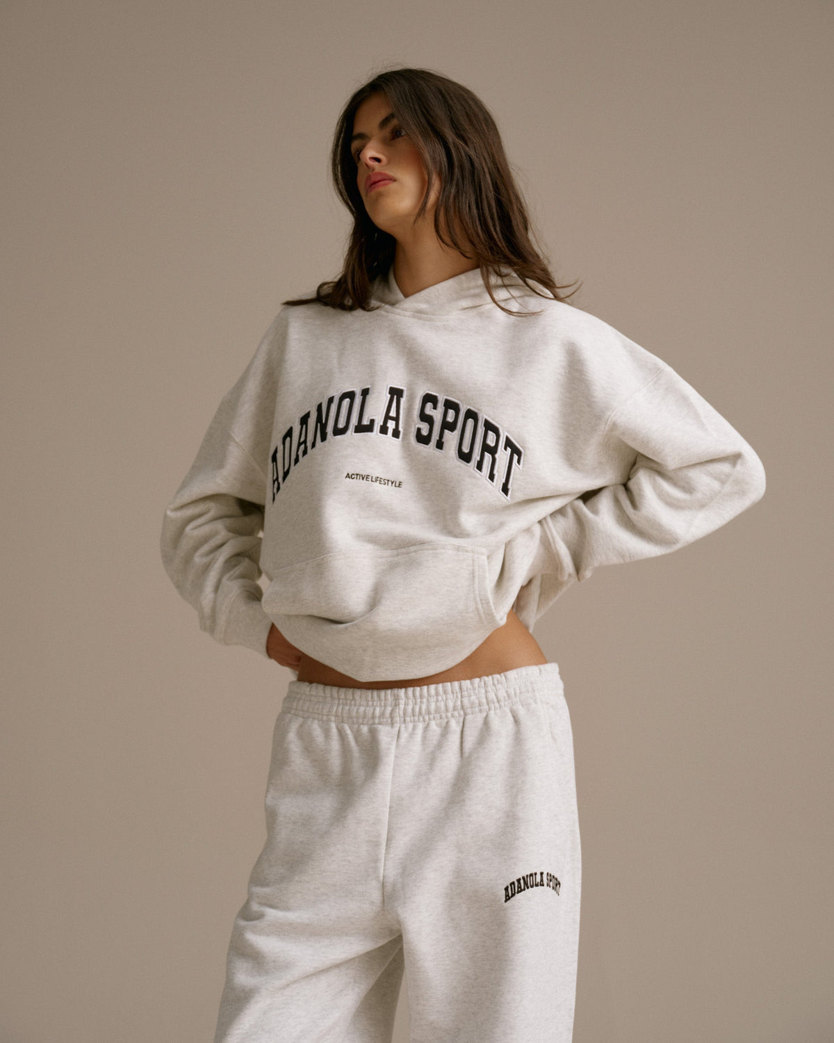 Oversized Hoodie - Light Grey Melange