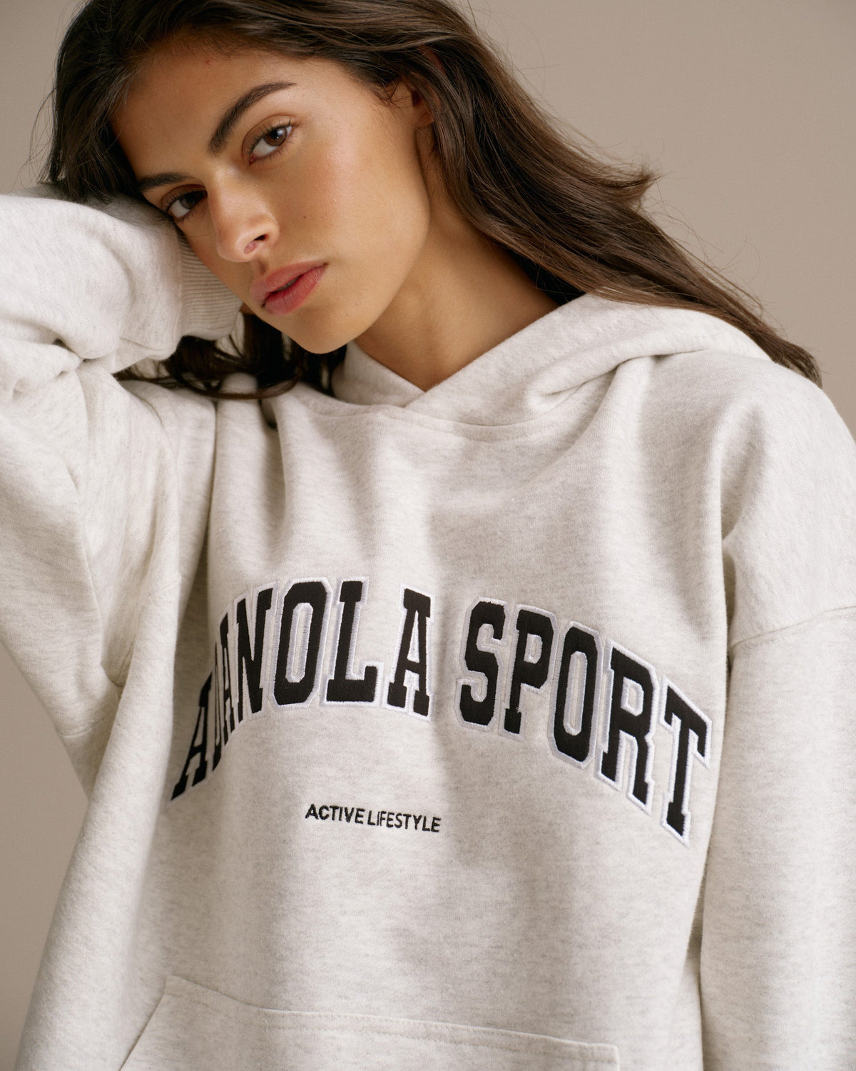 Oversized Hoodie - Light Grey Melange