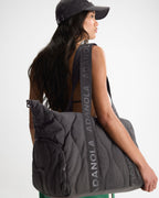 Quilted Nylon Weekender Bag - Coffee Bean