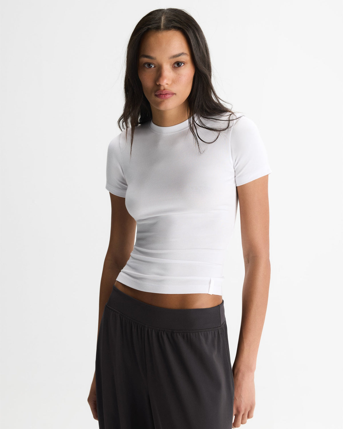 Modal Soft Short Sleeve Top - White
