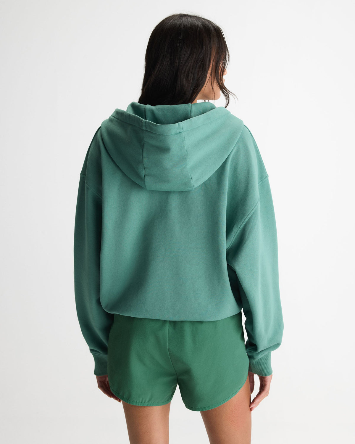 Relaxed Zip Through Hoodie Eucalyptus Greeen