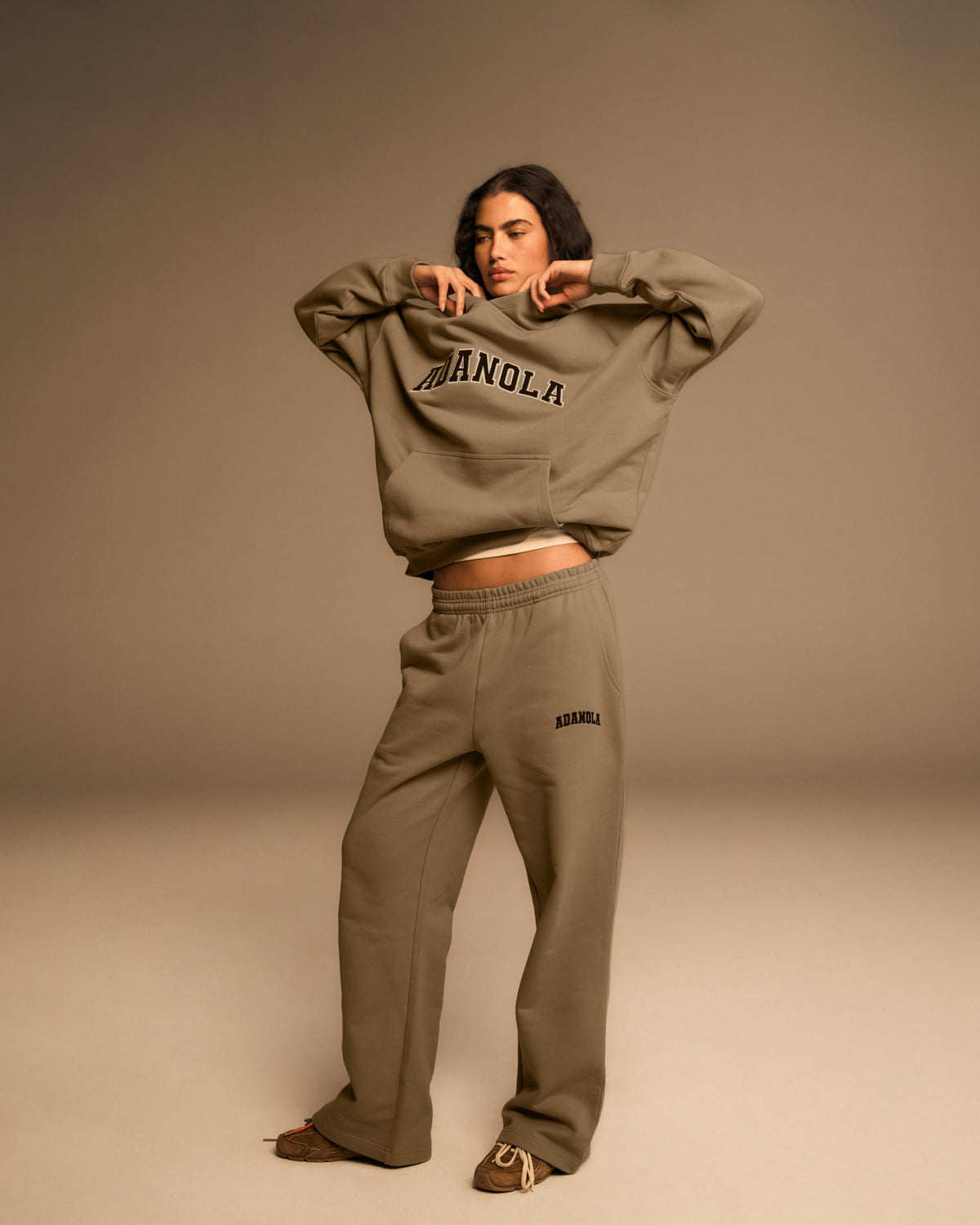 Straight Leg Sweatpants - Khaki Beige