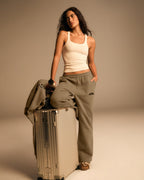 Straight Leg Sweatpants - Khaki Beige
