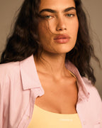 Cotton Stripe Oversized Shirt - Pink