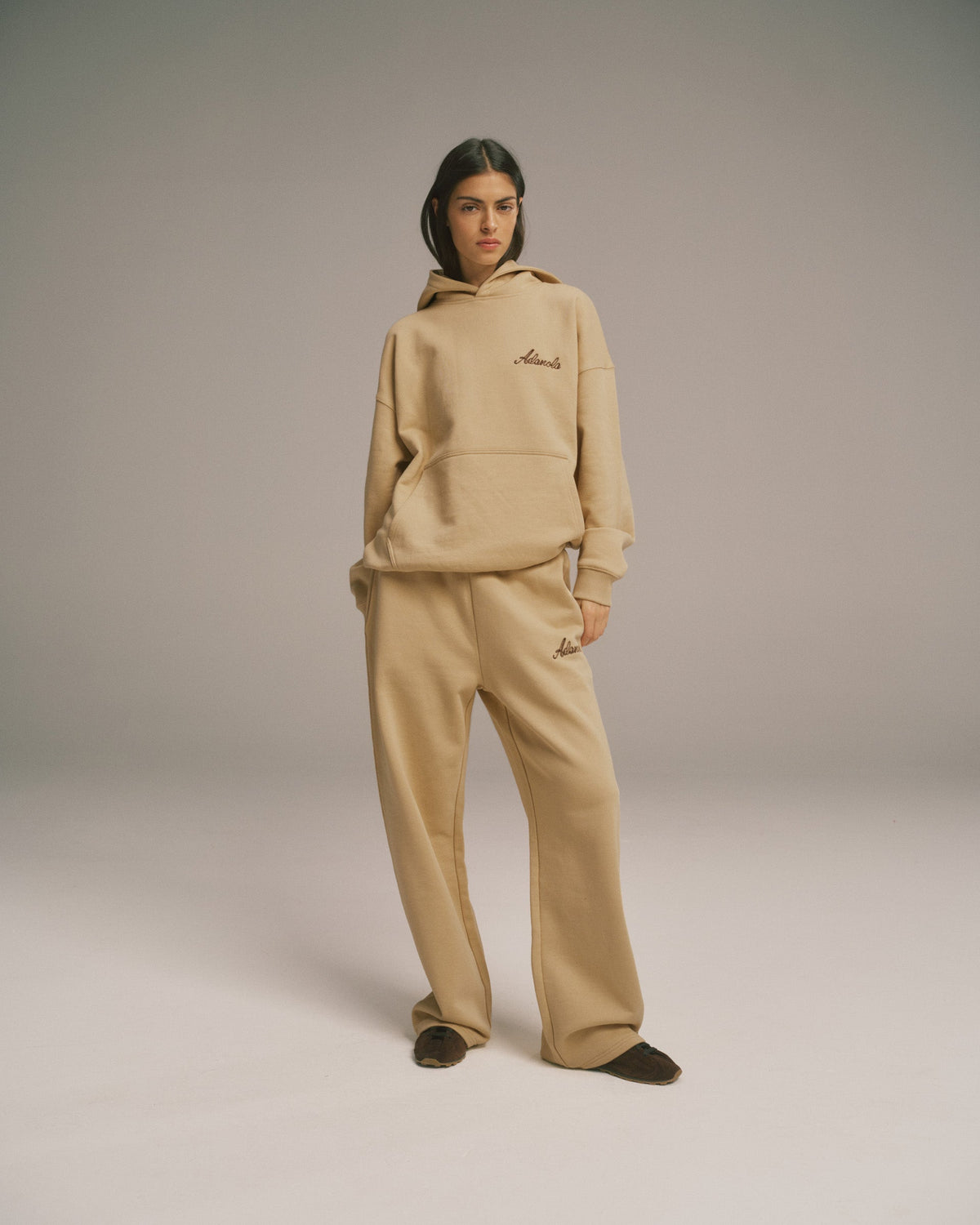 Straight Leg Sweatpants - Caramel Beige