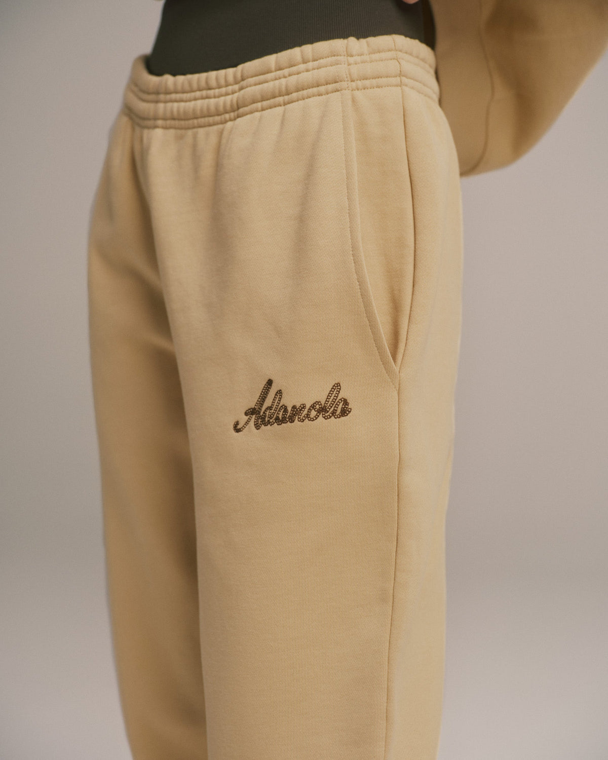 Straight Leg Sweatpants - Caramel Beige