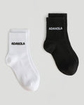 2 Pack Mid Length Socks - White/Black