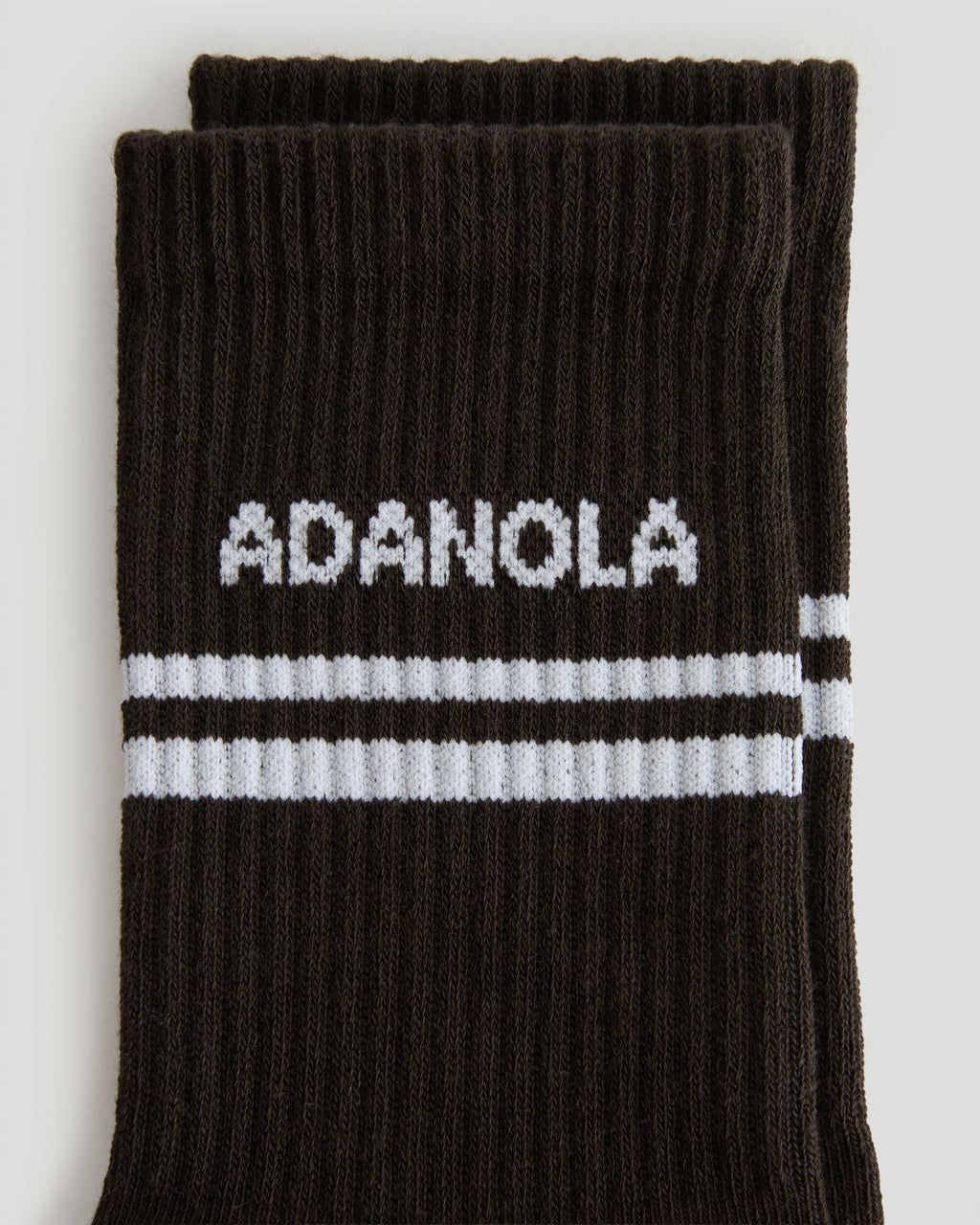 3 Pack Multi Branding Socks - Coffee Bean/White