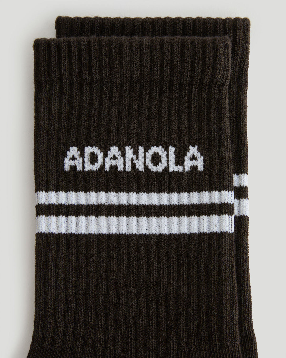3 Pack Multi Branding Socks - Coffee Bean/White
