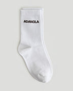 3 Pack Multi Branding Socks - Coffee Bean/White