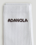 3 Pack Multi Branding Socks - Coffee Bean/White
