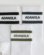 3 Pack Sports Socks - Coffee Bean/Midnight Blue/Olive Green