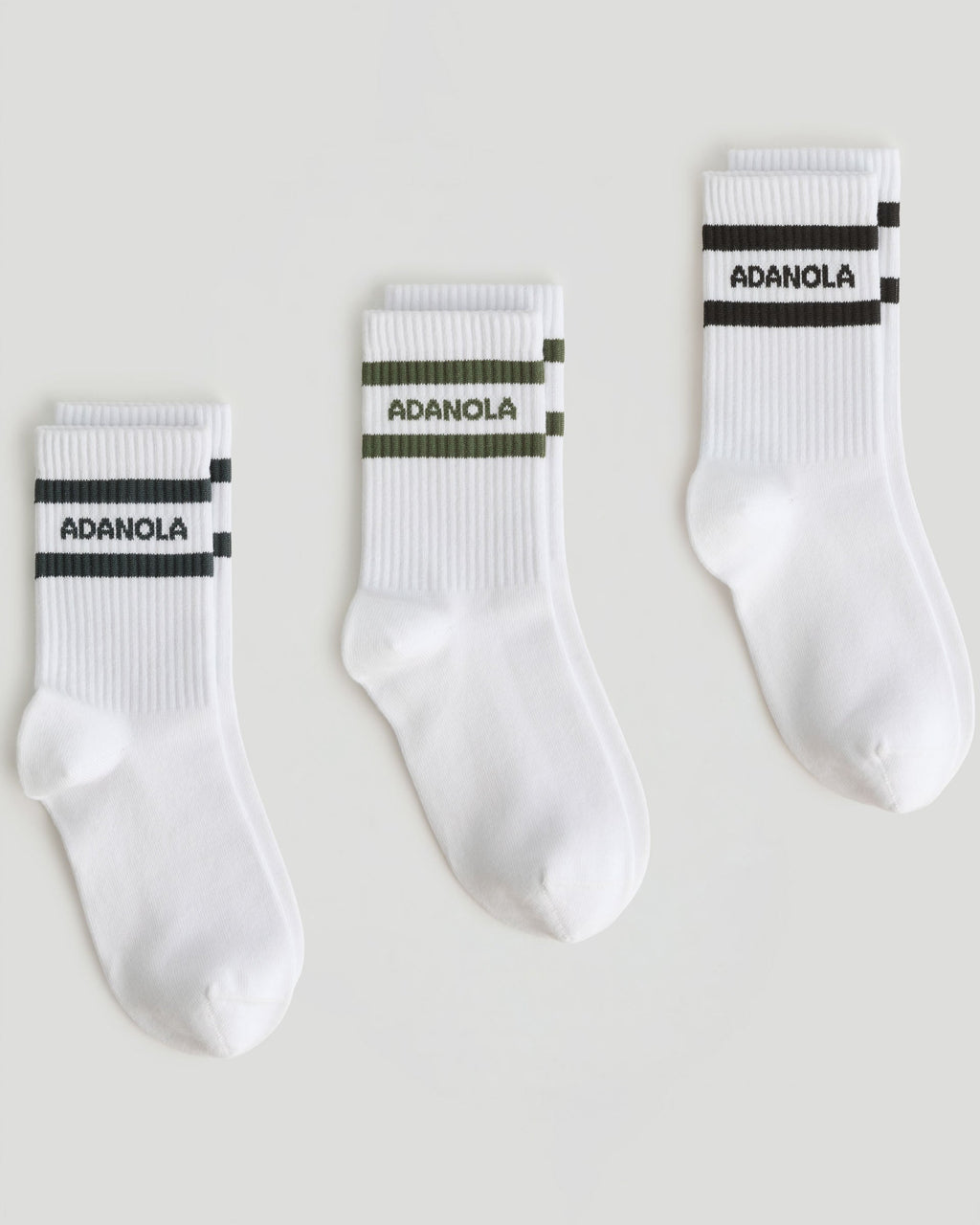 3 Pack Sports Socks - Coffee Bean/Midnight Blue/Olive Green