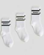 3 Pack Sports Socks - Coffee Bean/Midnight Blue/Olive Green