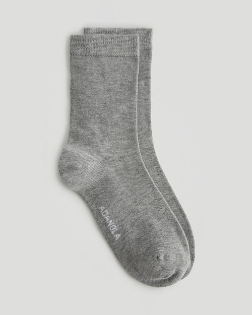 2 Pack Lightweight Socks - White/Grey Melange