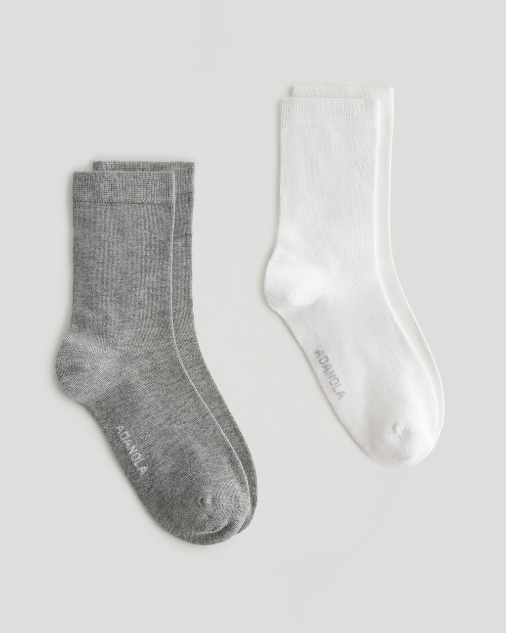 2 Pack Lightweight Socks - White/Grey Melange