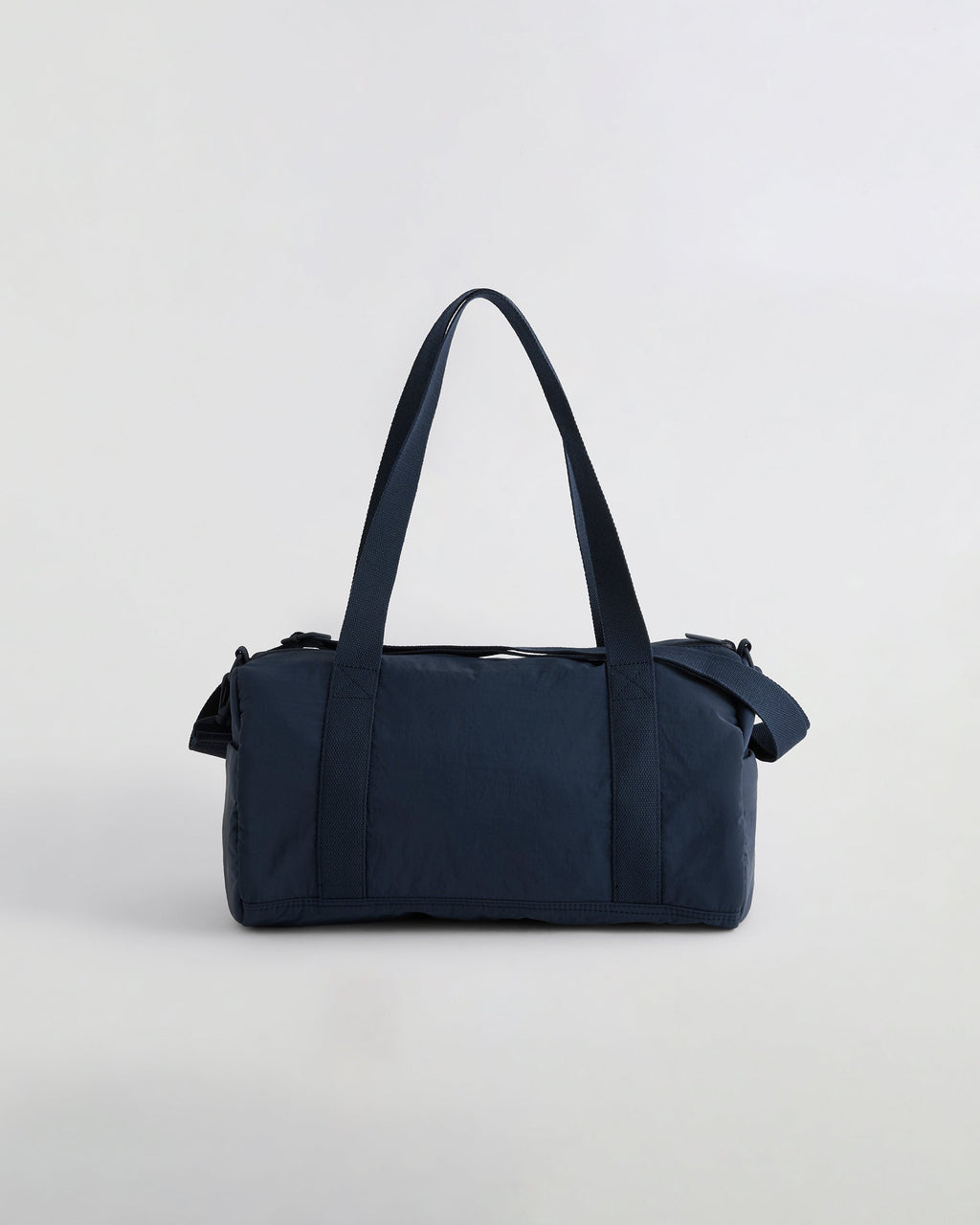 Nylon Duffle Gym Bag - Navy Blue