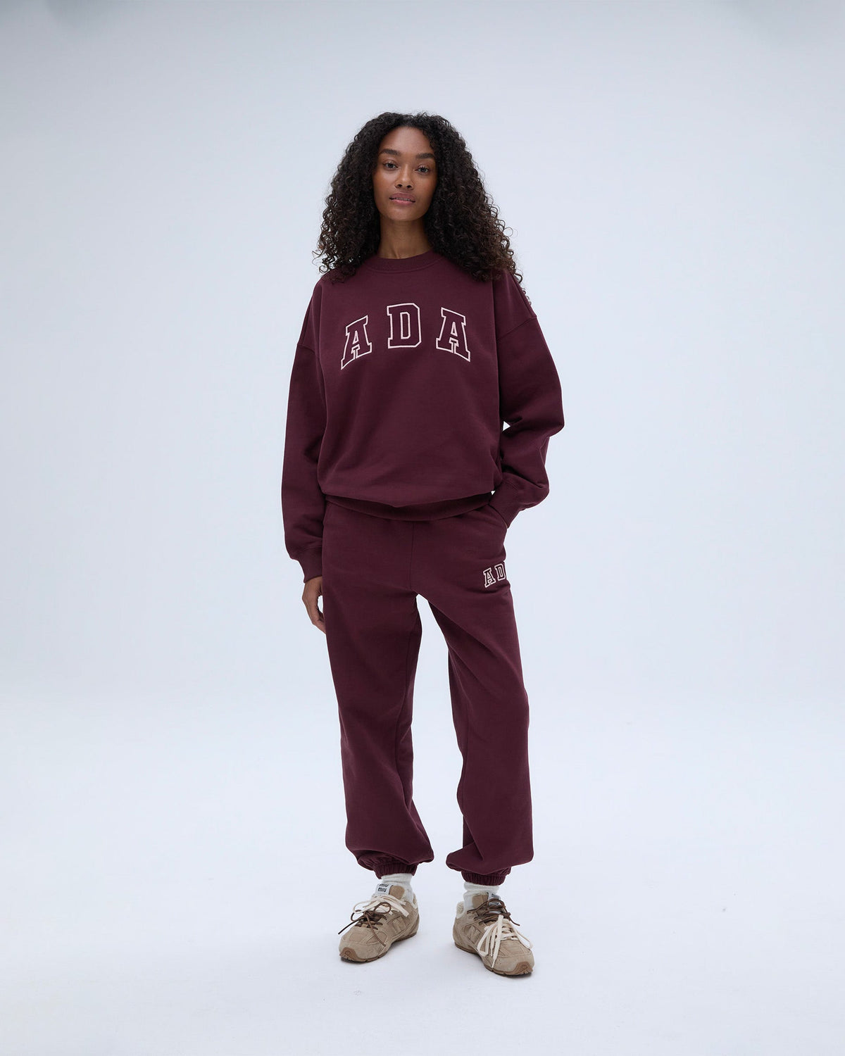 Cuffed Sweatpants - Burgundy