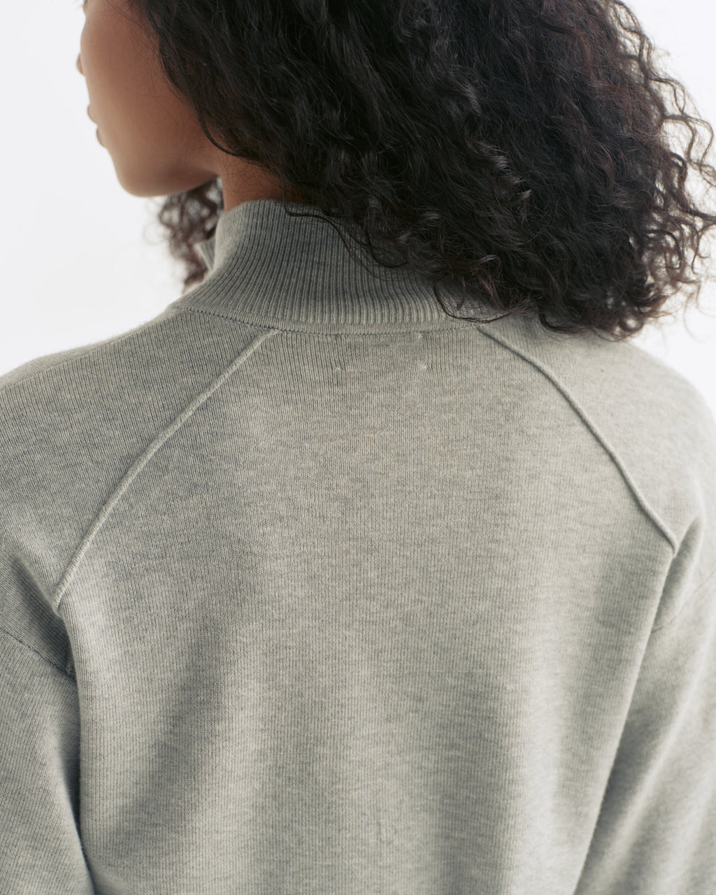 Knit Funnel Neck Sweatshirt - Grey Melange